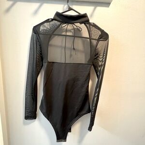 Mesh neck tie Bodysuit